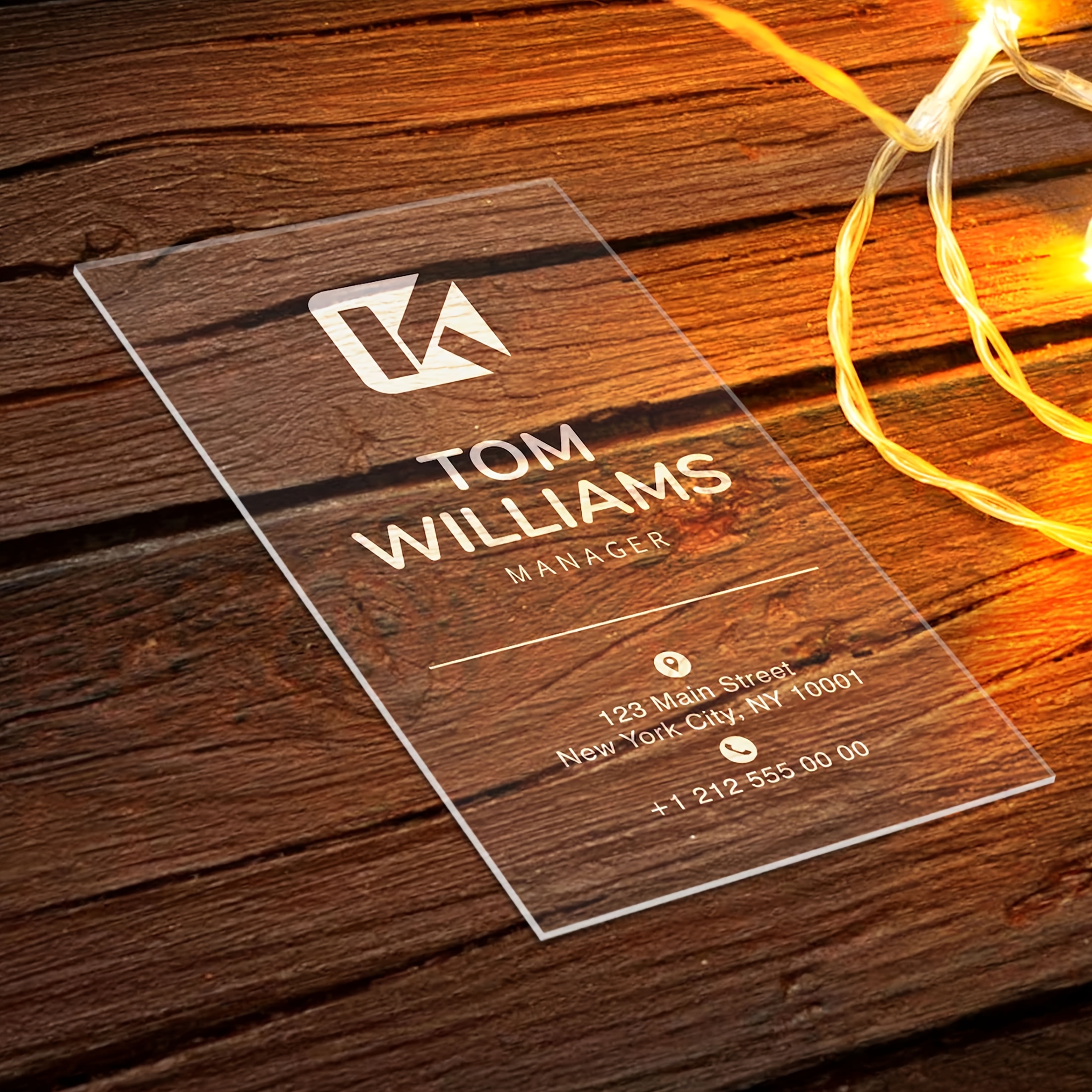 

Custom Transparent Acrylic Business Card With Laser Cutting - Personalized Square Card For Graduation, Prom, Or Events - Includes Space For Name, , And Contact