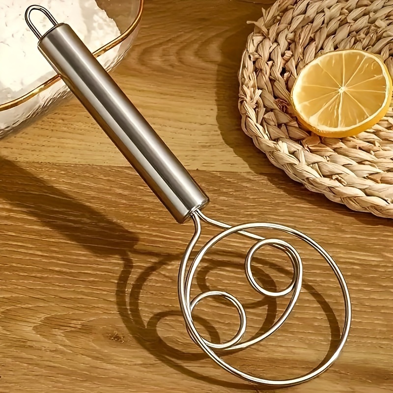 3piece Stainless Steel Dough Mixer Set Handheld Whisk, Scraper