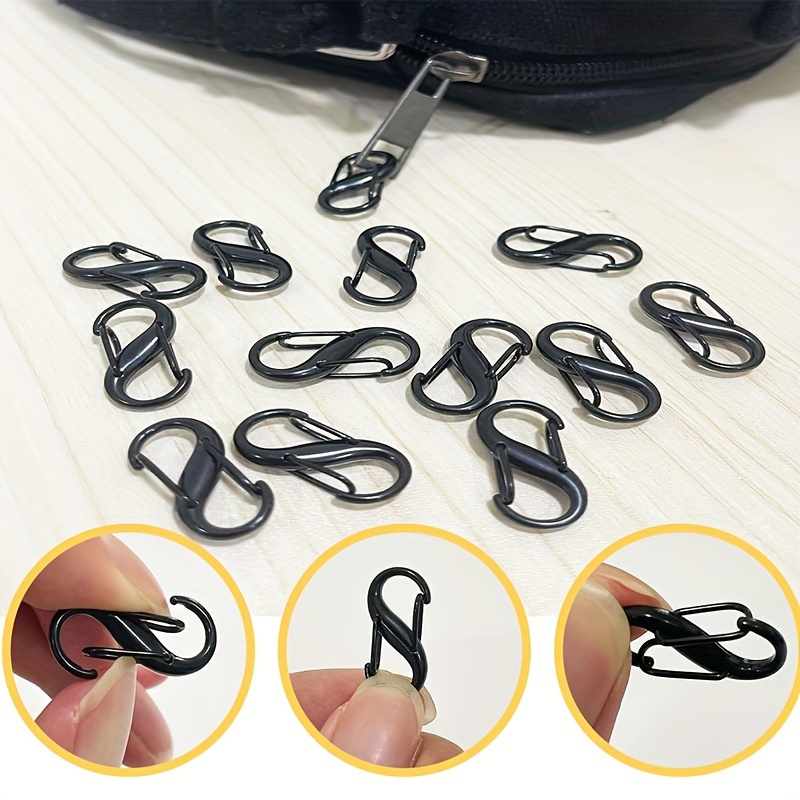 

18-pack Dual Opening Small Carabiner Clips - Alloy Keychain Carabiners, Versatile & Flexible For Keys And Accessories, Easy-to-use Mini Carabiner Replacement (black)