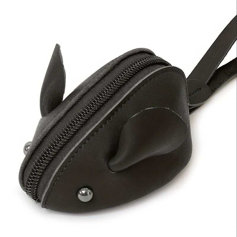 mini genuine leather coin purse cute mouse shaped novelty - Temu