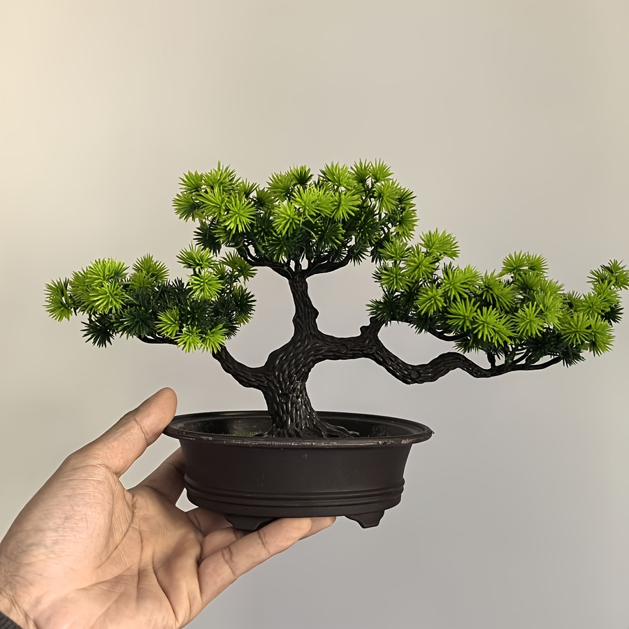 1pc Realistic Artificial Pine Tree Bonsai with Container - Miniature * Pine  Suitable for Home, Desk, Farmhouse Decor - Low-Maintenance * Plant, Holiday  & * Decoration Tree, Height 20cm/7.87in