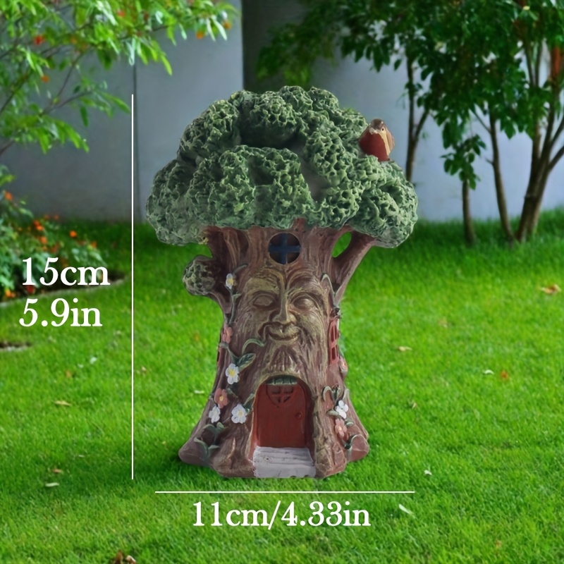Image of 1pc, Garden Tree House Tree Demon Statue, Garden Courtyard, Lawn Decorations, Durable Resin Sculpture, Perfect For And Garden Decor, Decor