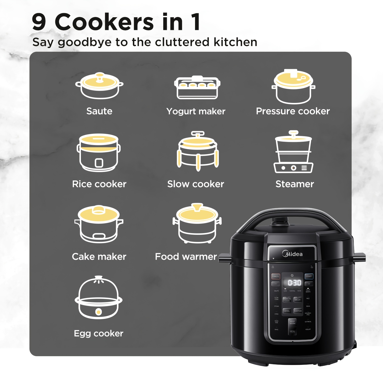 1pc Panela de Pressão Elétrica Midea, Eletrodoméstico de Cozinha 6