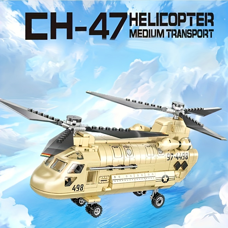 

Goxunwu Ch-47 Helicopter Building Blocks Set - 451 Pieces With , Educational Toy For Ages 6-8, Perfect Gift For Holidays & Birthdays