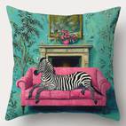 4pcs whimsical animal print pillow covers 17 72 x 17 72 inches polyester machine washable with zipper closure vibrant zebra for sofa car bedroom decor bedroom accent piece contemporary style zippered pillowcas