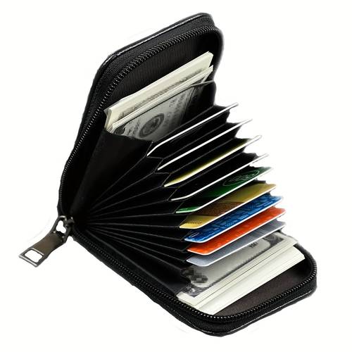 new accordion card holder korean womens short bank card case business card holder vertical zipper clutch bag