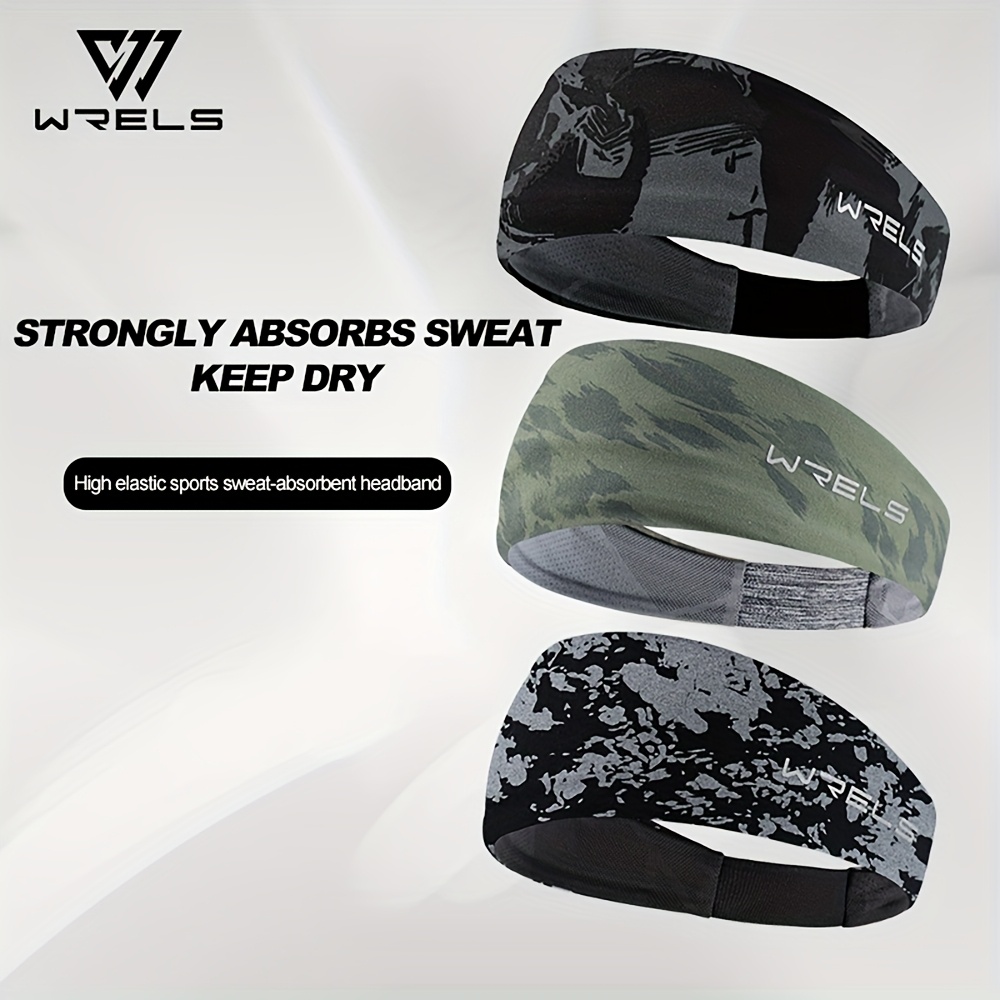 1pc   unisex sports headband breathable sweat absorbent non slip design for outdoor activities like basketball tennis and yoga black with white gray camouflage patterns yoga headband versatile headgear   headband