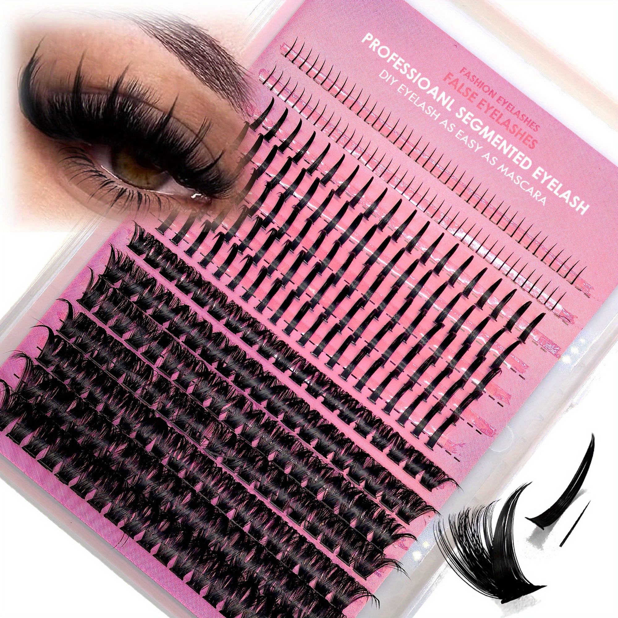 Image of 80d Long Lash+spikes Lash Clusters+lower Lahes, D Volume Individual Lashes Thick Eyelash, Fluffy Lash Clusters 9-16mm Eyelash Clusters Thick Volume Diy Fairy Spiky Lash Extension Lash Cluster, Parties
