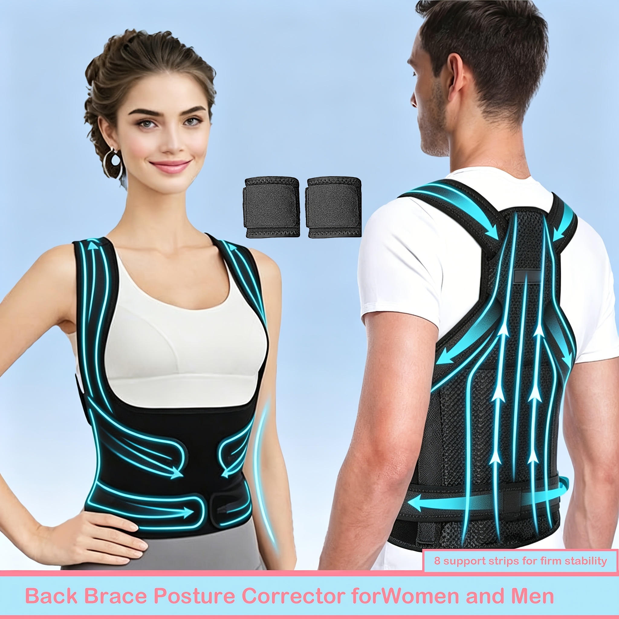 women and men adjustable back posture belt back brace for posture for women posture brace provides support and shape for neck Product details 0