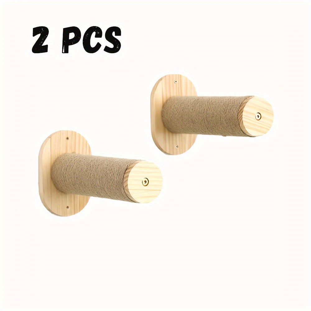 Image of 2pcs Cat Wall Stairs-wooden Cat Tree, Cat Climbing Frame And Resting Spot For Kittens And Adult Cats, Cat Wall Furniture (cat Hammock Not Included)