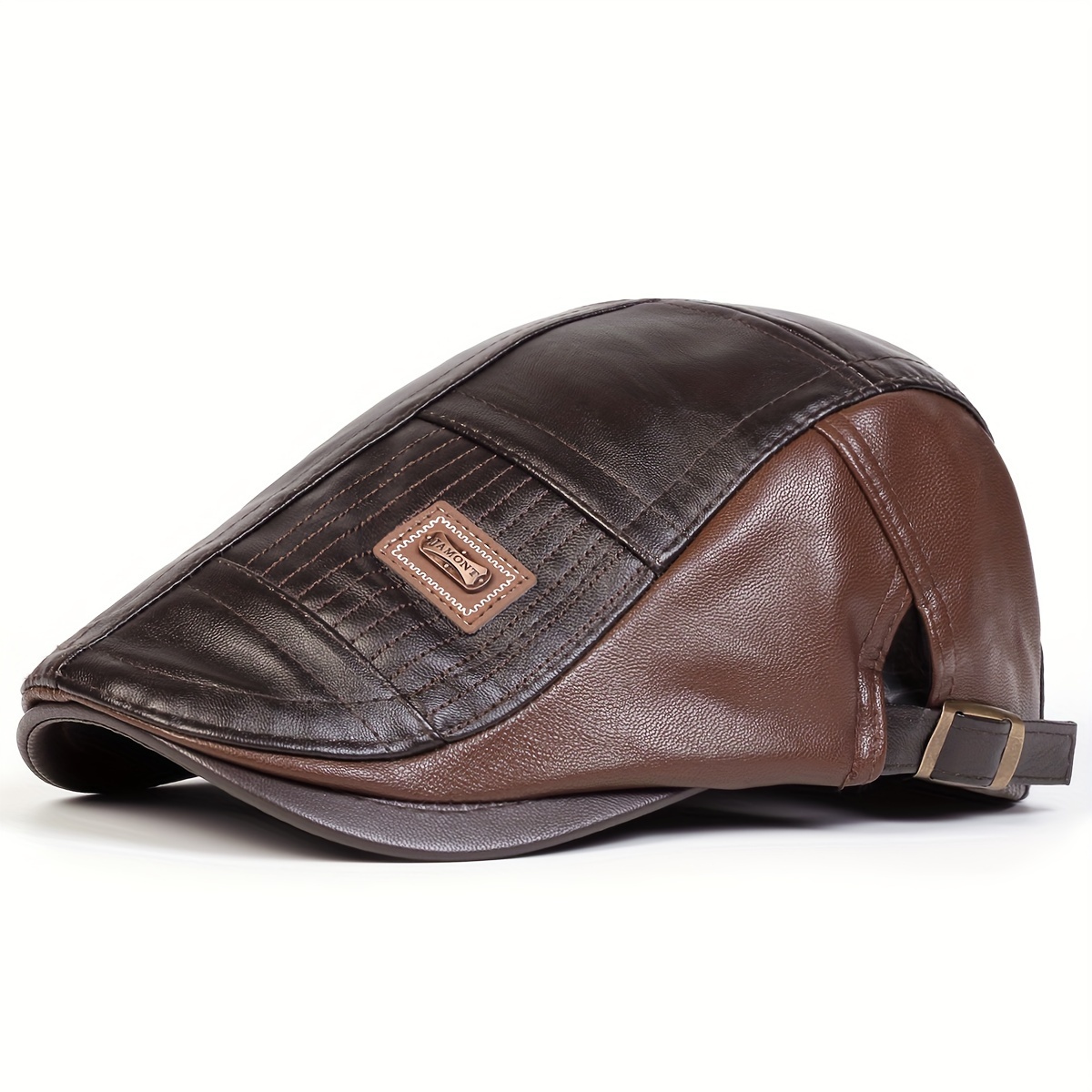 TEMU Men's Color-block Beret Hat Outdoor Adjustable Casual Hat Suitable For Autumn Beach Party, Winter Hat