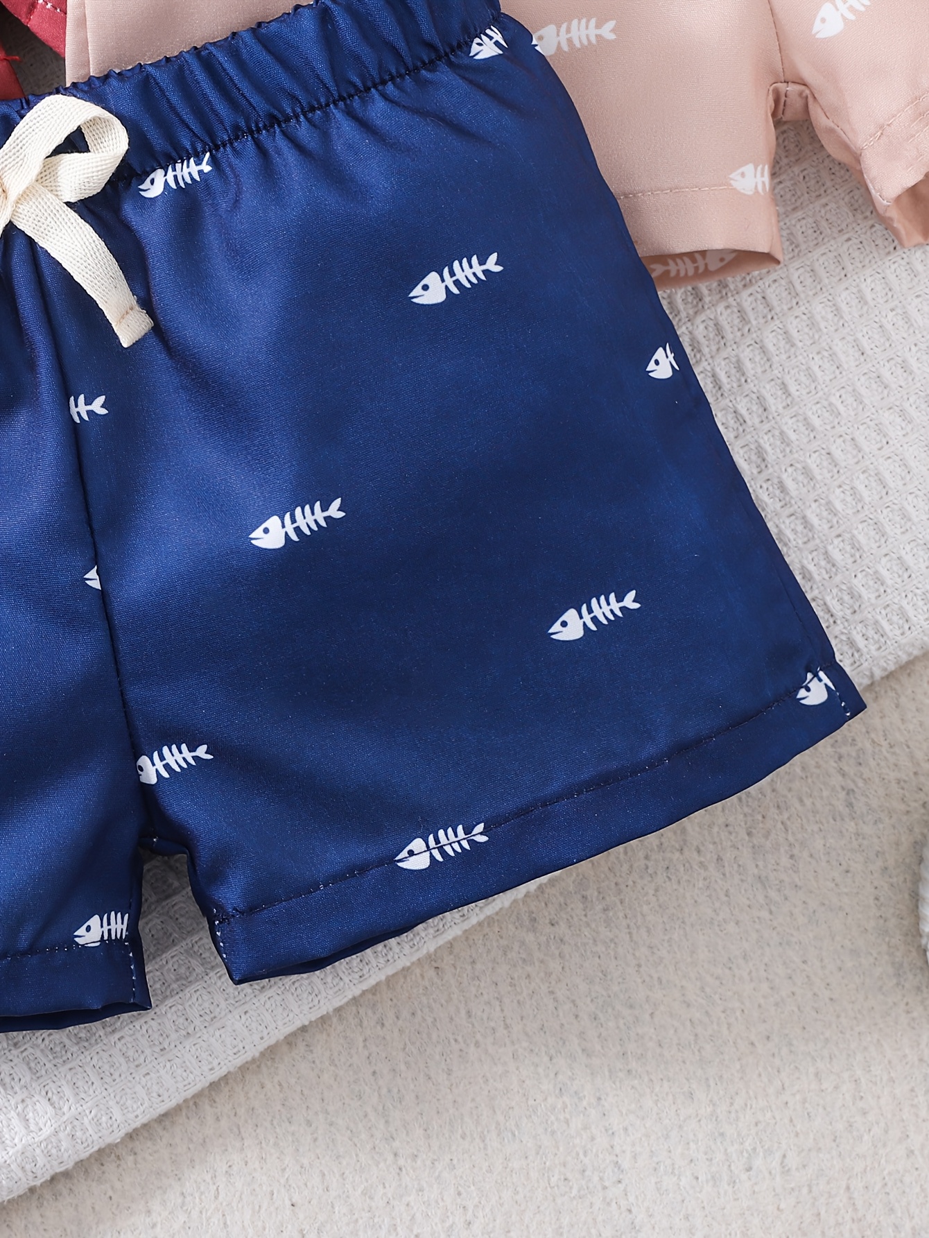 cute baby shorts fish print fabric adjustable Temu Mauritius