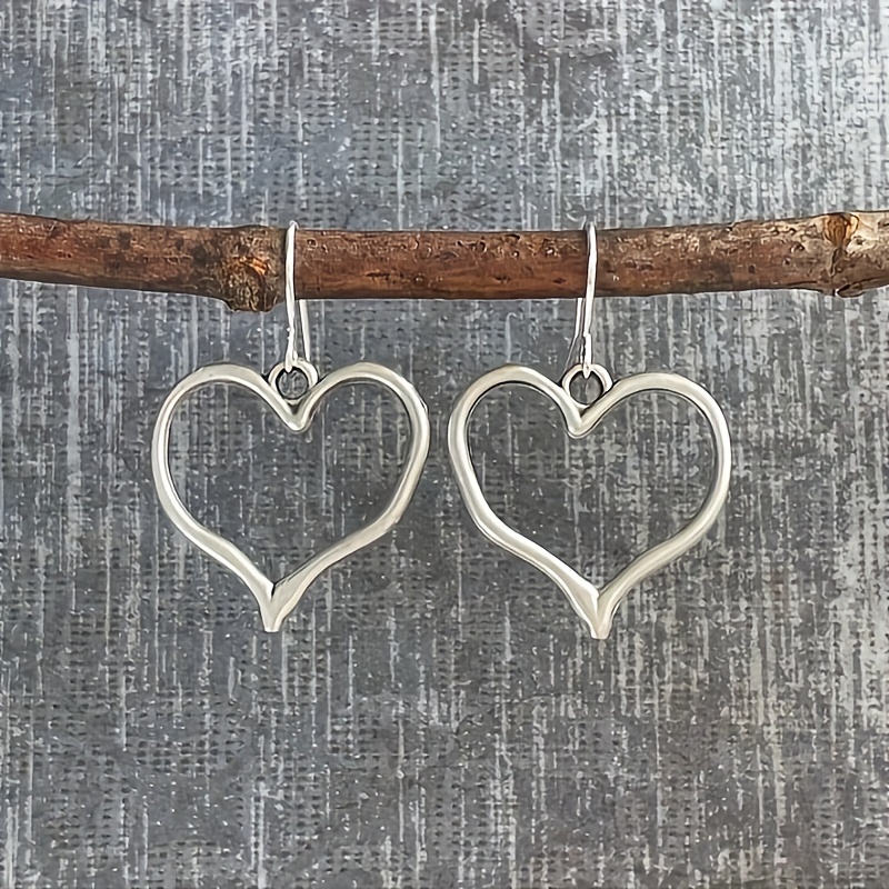 

Vintage Cross-border Valentine's Day -shaped Peach Heart Combined With Golden Earrings