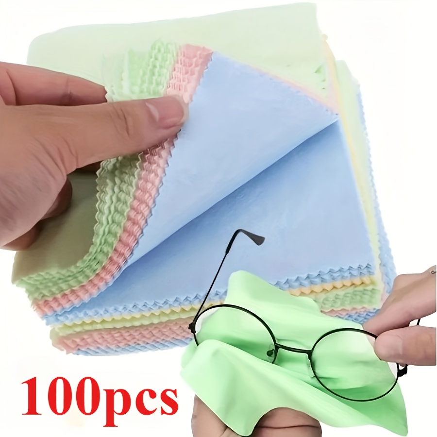 

100pcs Microfiber Cleaning Cloths For Glasses, Camera Lenses & Smartphone Screens - , Soft, Unscented Wipes In Assorted Colors, Kit|pastel Cleaning Wipes|microfiber Material, Eyeglass Cleaning Cloth