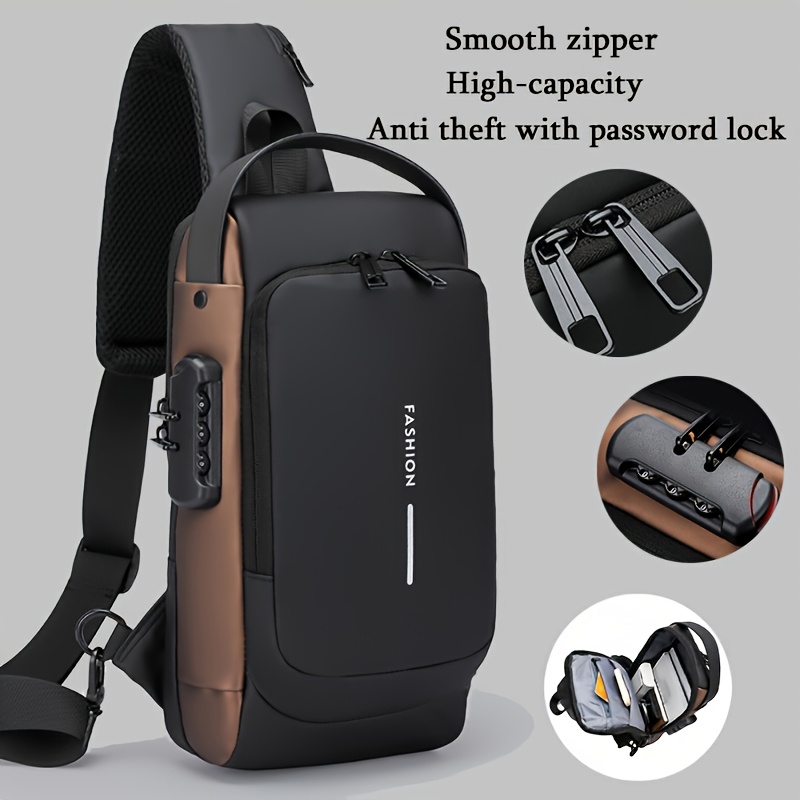

Fashionable Multi-compartment Adjustable Strap Backpack With Password Lock For Daily