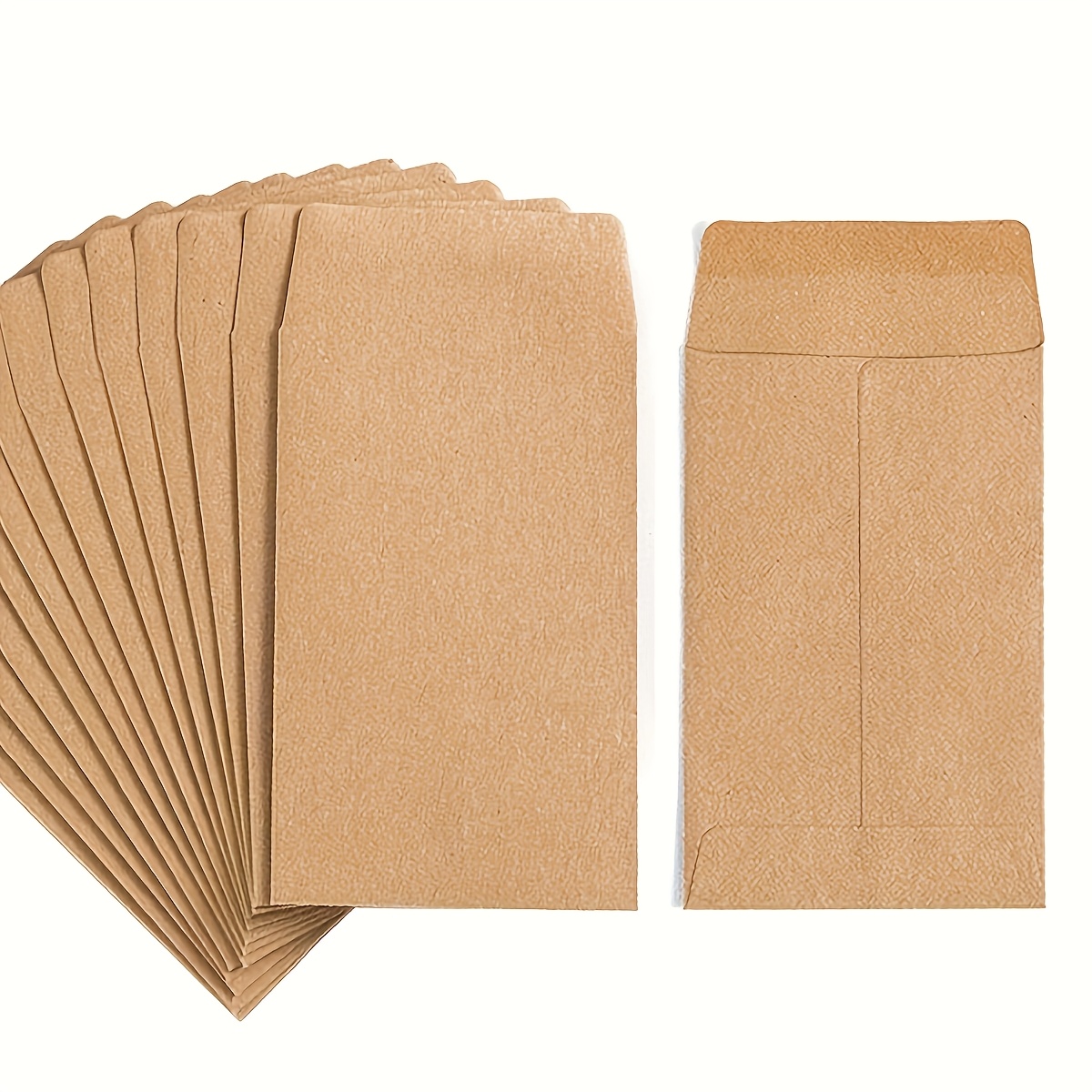 E-shop 100 kleine selbstversiegelnde Münzumschläge aus Kraftpapier, Mini-Samenumschläge für die Aufbewahrung von Kleinteilen Briefmarken, geeignet für
