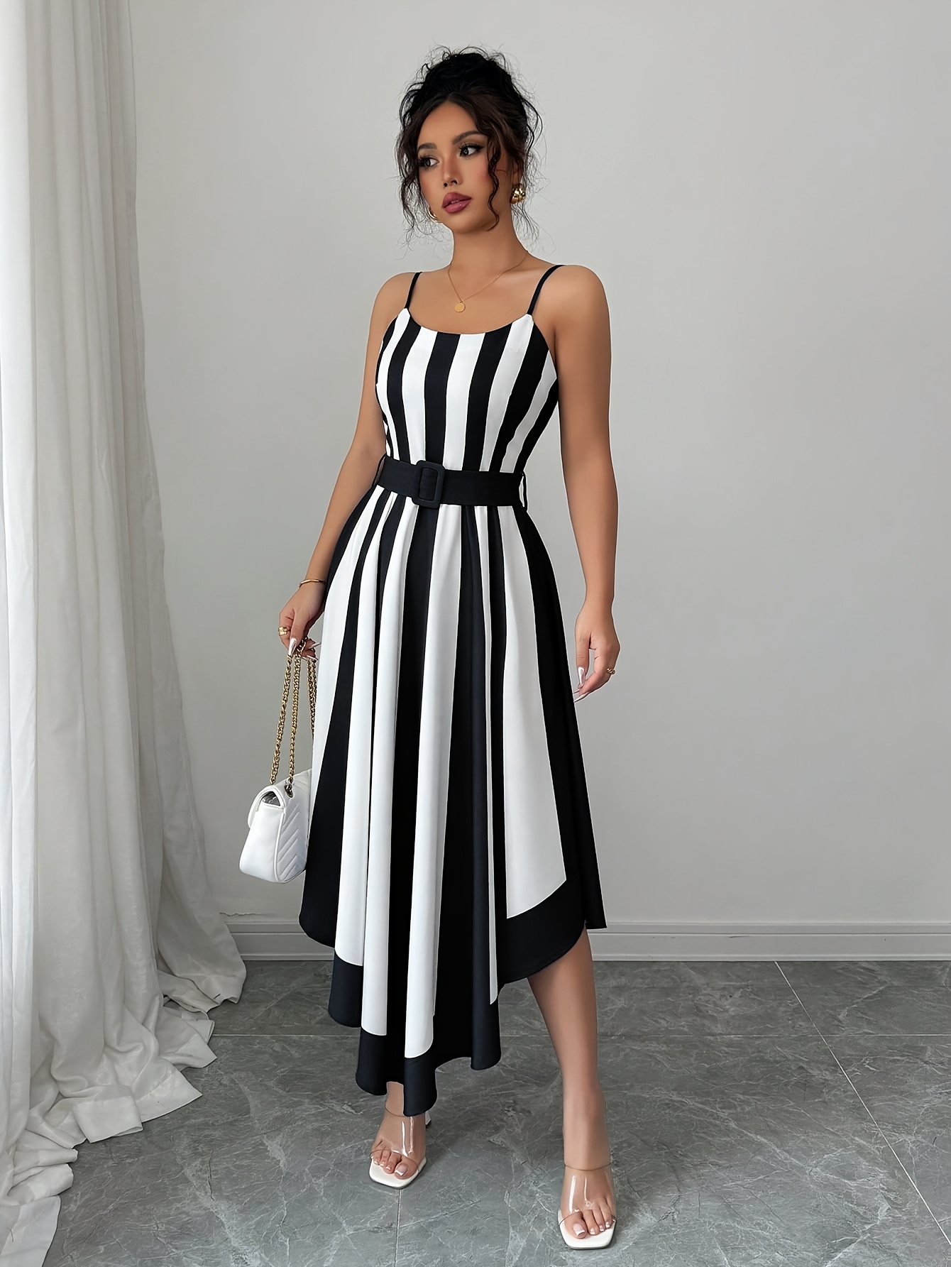 black and white semi formal dress Zapaka Women Bodycon Cold Shoulder Ruffled Midi Evening Dress, Black White / US20W Find your short hoco dress from thousands of cute homecoming dresses and semi From Casual To Semi Formal