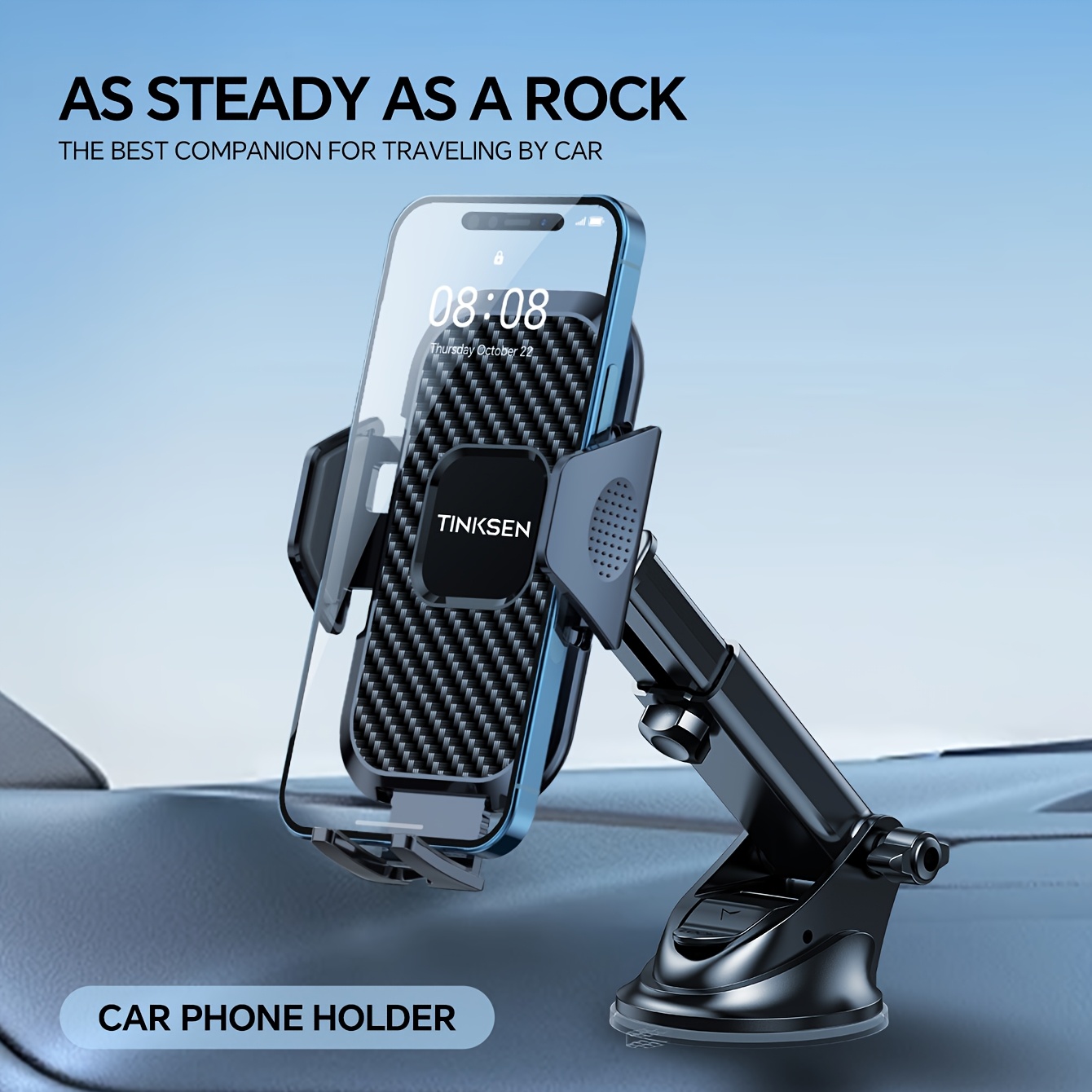 TEMU Upgraded Truck Magnetic Mobile Phone Stand - Adjustable Arm With Ergonomic Grip, Strong Suction Cup And Elliptical Design, Compatible With