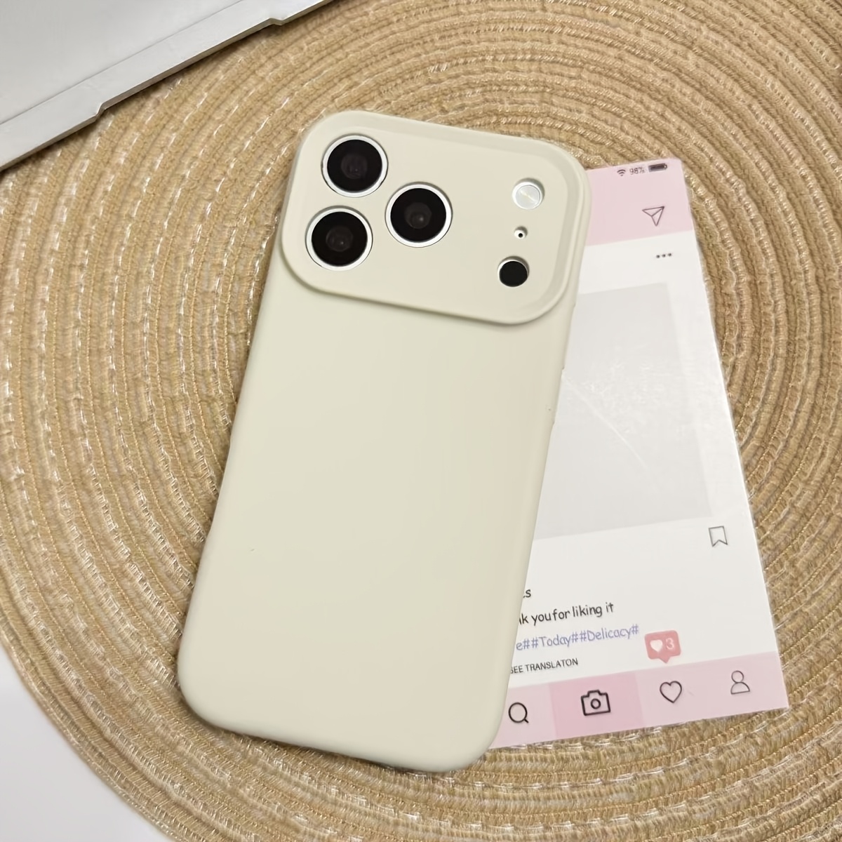 TEMU Phone Case: Magnetic Liquid Case For Iphone 17 Pro Max. New, Full-body Drop-proof Design, Soft Shell, Minimalist Style With Feel. Trendy