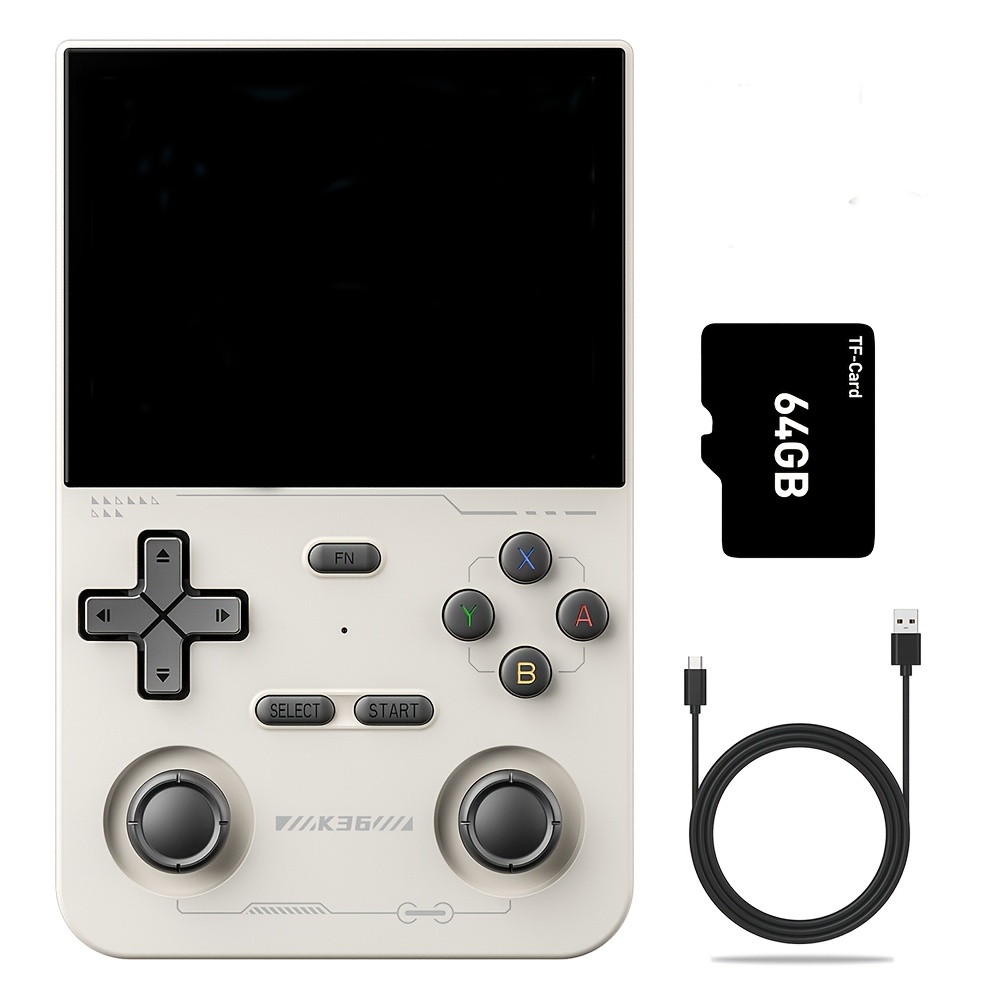 K36 Open-source Handheld Game Console, 64GB Memory Card, Fully Upgraded, Powerful Processor, Stable and Lag-Free, Supports OTG Interface, Rich Emulators, 3.5-inch Ultra-Clear Screen, Extended Battery Life