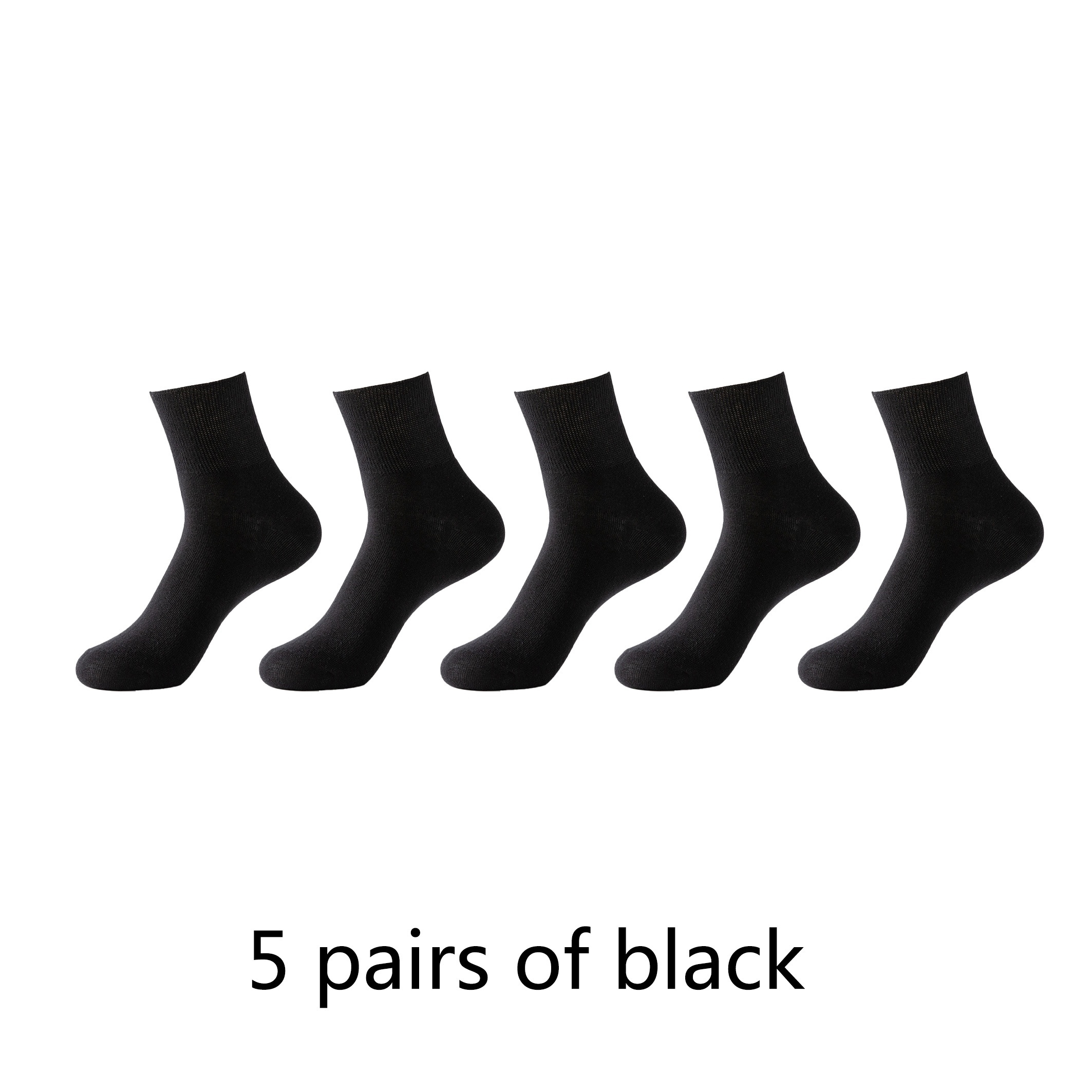 Image of 5 Pairs Diabetic Socks, Care Socks Sailor Socks - Ultra-loose Non-binding Top, Elastic For Easy , Men's Long Socks Middle-aged Loose Socks Non-binding Elastic Knit Socks
