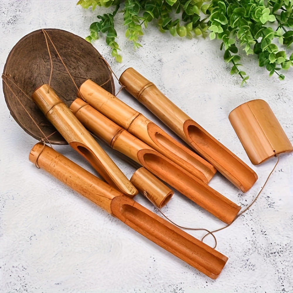 TEMU 1pc Outdoor Natural Bamboo Coconut Shell Wind Chime, 5-tube Bamboo Wind Chime, And Pleasant Sound, Autumn Decoration, Used As Christmas And