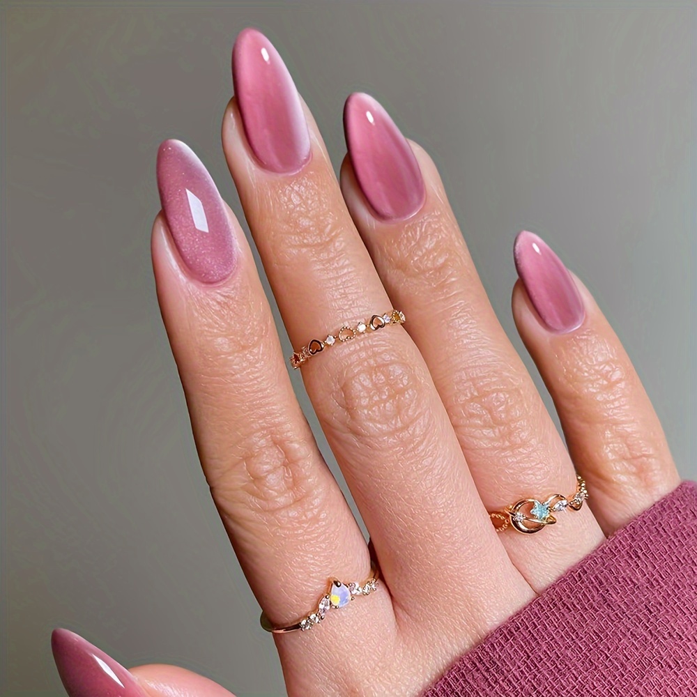 

24pcs Y2k-inspired Eye Press-on Nails - Medium Length, Full Coverage Fake Nails With For Women And Girls