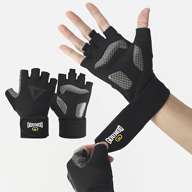 

Anti-slip Half-finger Workout Gloves With Hook-and-loop Closure, Breathable Polyester Woven Fabric, Hand Washable Fitness Gear For Indoor Exercise