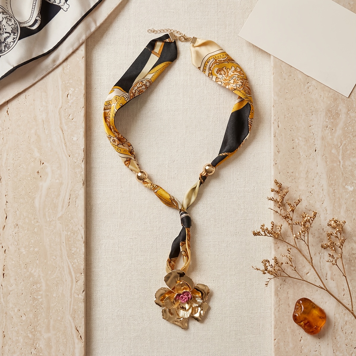 Women's Vintage Bohemian Floral Pendant Necklace, Summer Style
