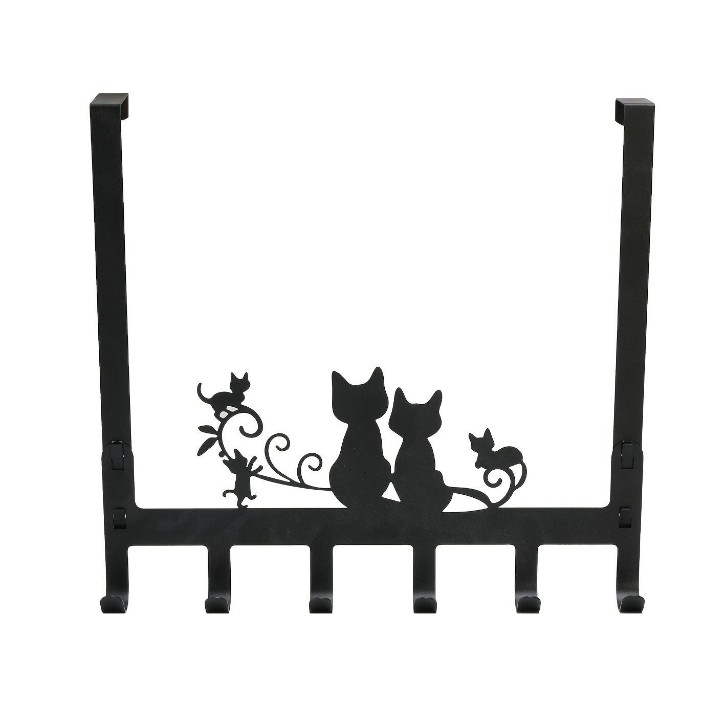 TEMU 1pc Kitten Metal Door Hook, 6-hook Design Suitable For Places Such As Bedroom/bathroom/office. Can Hang Clothes/hats/bags, Holiday Decorations,