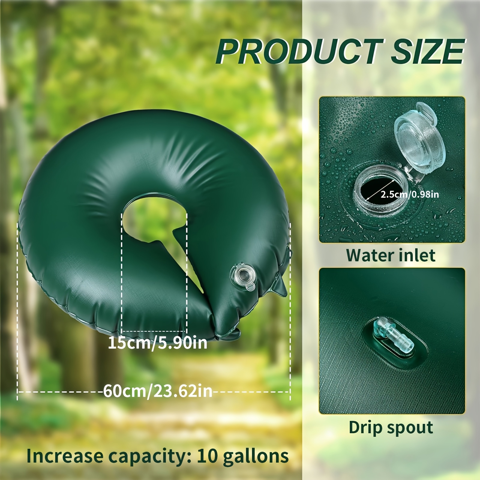 4pcs extra large pvc water bags 10 gallon capacity slow release automatic plant waterer with sun protection and moisturizing function suitable for gardens   and forests