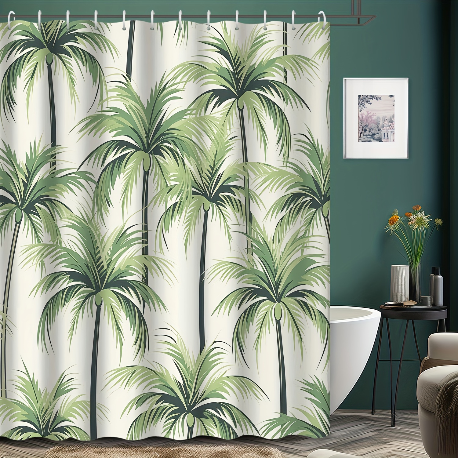 

1pc Tree Print Shower Curtain, Waterproof And Moisture-repellent Bathroom Decor For Home, Apartment, Or Hotel