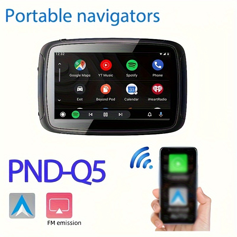 Navegador GPS portátil de 5 pulgadas para motocicleta, pantalla Carplay  impermeable, inalámbrica, Android, IPX7, Apple - AliExpress