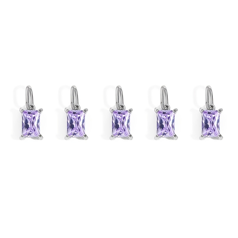 5pcs Women's Easy Stainless Steel Rectangular Zirconia Pendant Set