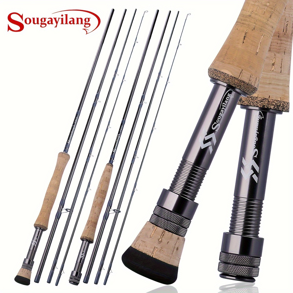 Sougayilang Fly Fishing Rod and Reel Combo, 4 Pieces Ultra-weight