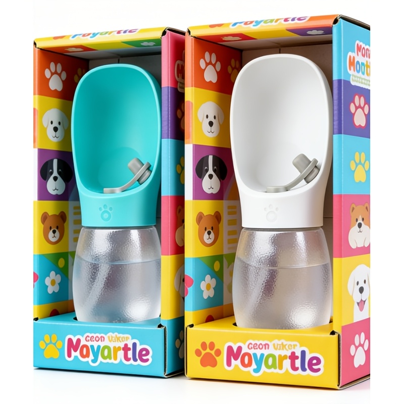 TEMU Lot de 2 bouteilles d'eau pour chien, fontaine à eau portable -fuite de 12 oz pour chiot avec aversoir, convient pour les et la randonnée air