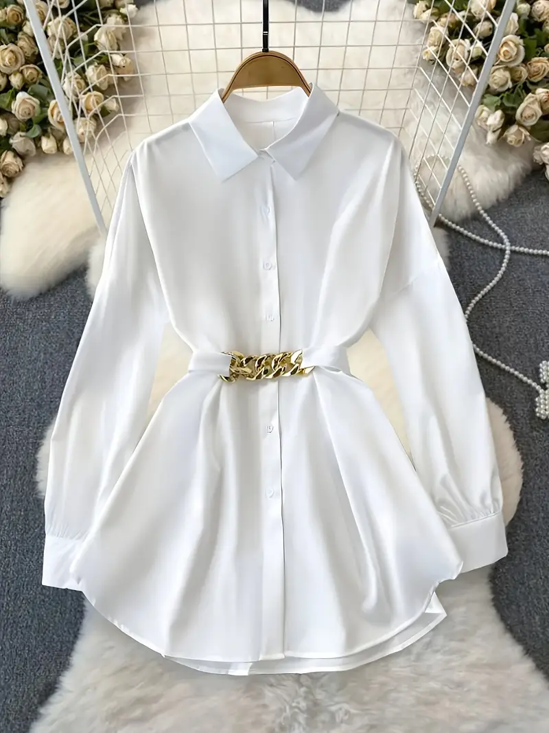 ladies white dress blouse White Blouse White Button Up Shirt Dress Womens Sleeve Blouse Womens White Dress Blouse Midaxi Dress