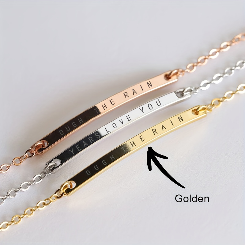 TEMU Personalized Bracelet, Engraved Bracelet, Easy Bracelet, Birthday Gift, Gift For Grandma, Gift For Mom, Mother's Day Gift For Her