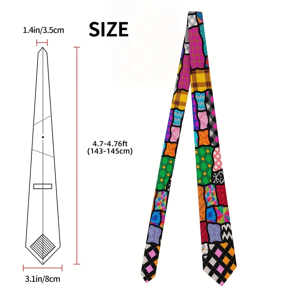 TEMU 1 pieza, corbata de diseño divertido para hombres y mujeres, con un estilo patchwork , de, para a , ideal para espirituales