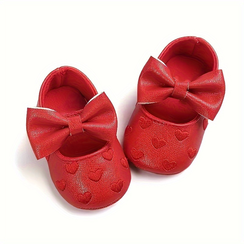 Baby Girl's Adorable Solid Colour Princess Style Dress Shoes, Comfy Non Slip Casual Sweetie Performance Shoes, Infant's Footwear