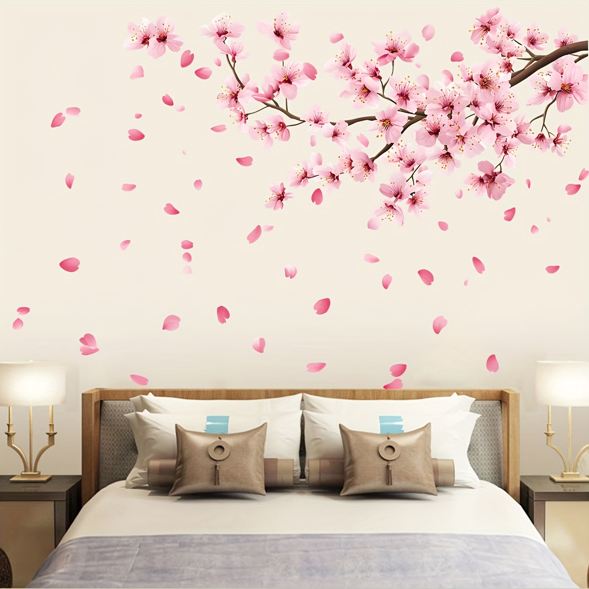 

Room Decor 1pc Branch Wall Sticker, Removable Pvc Floral Decal For Bedroom, Living Room, Bathroom Decor - Woven For Wedding, Valentine's Day, New Year, Mardi Gras, Hanukkah, Bedroom Decor, Room Decor