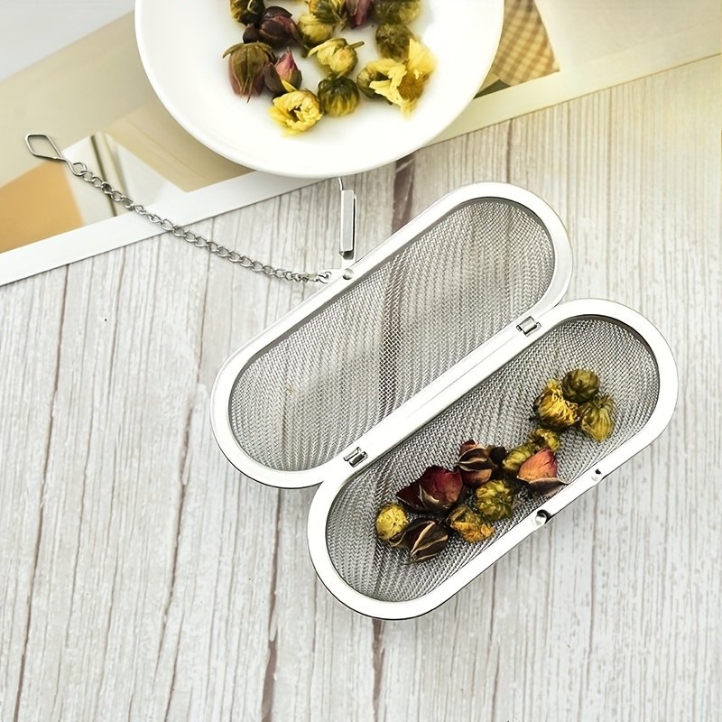 Image of 1pc 304 Stainless Steel Large Tea Infuser For Loose Leaf Tea And Spices - Extra Fine Mesh Strainer For Cooking And Brewing - Perfect For Black Tea, Rooibos, And More