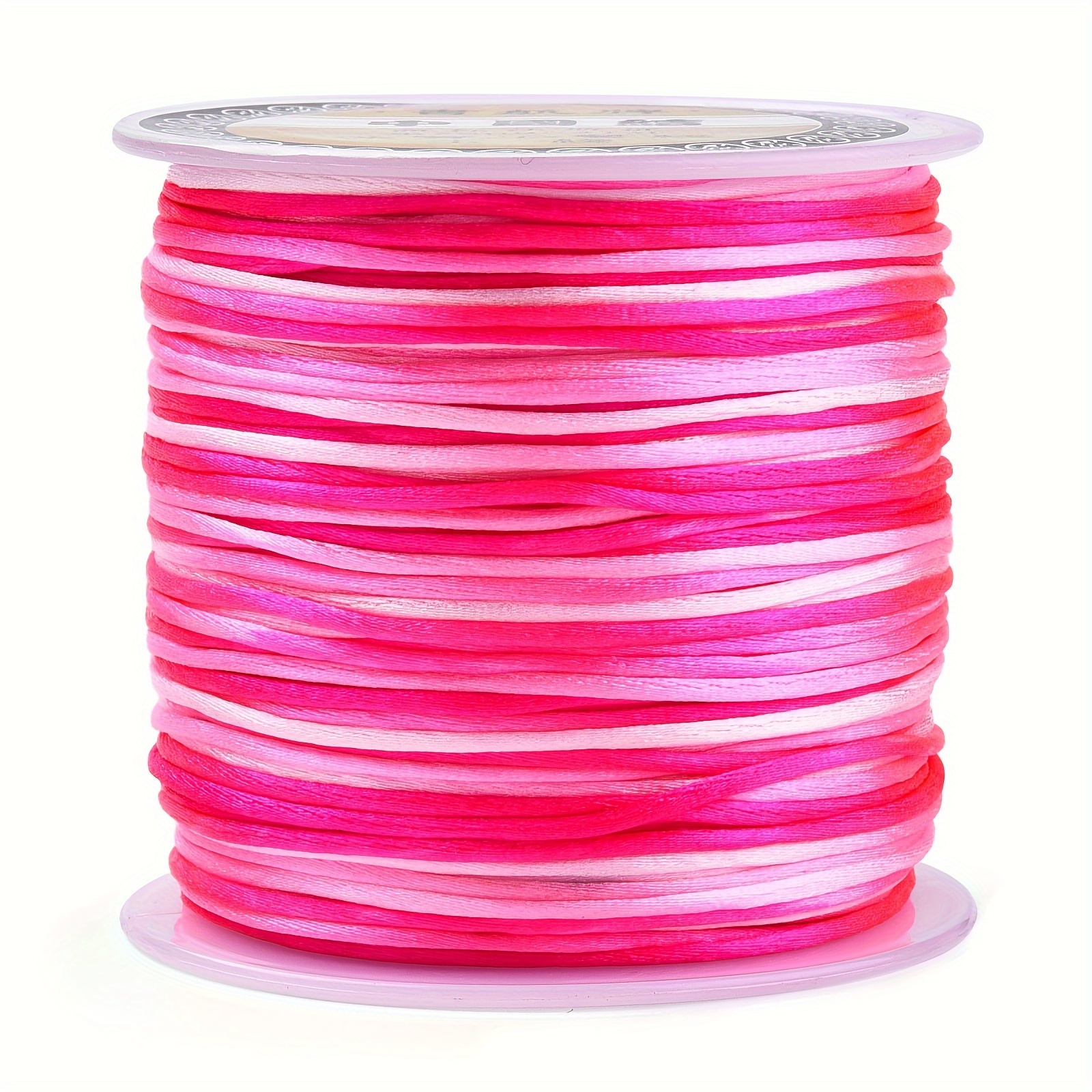 1 Roll 1mm Segmented Dyeing Chinese Knot Thread Polyester Rope About 45m Beading Wire Material Suitable For Chinese Knot Bracelet Necklace Jewelry Making