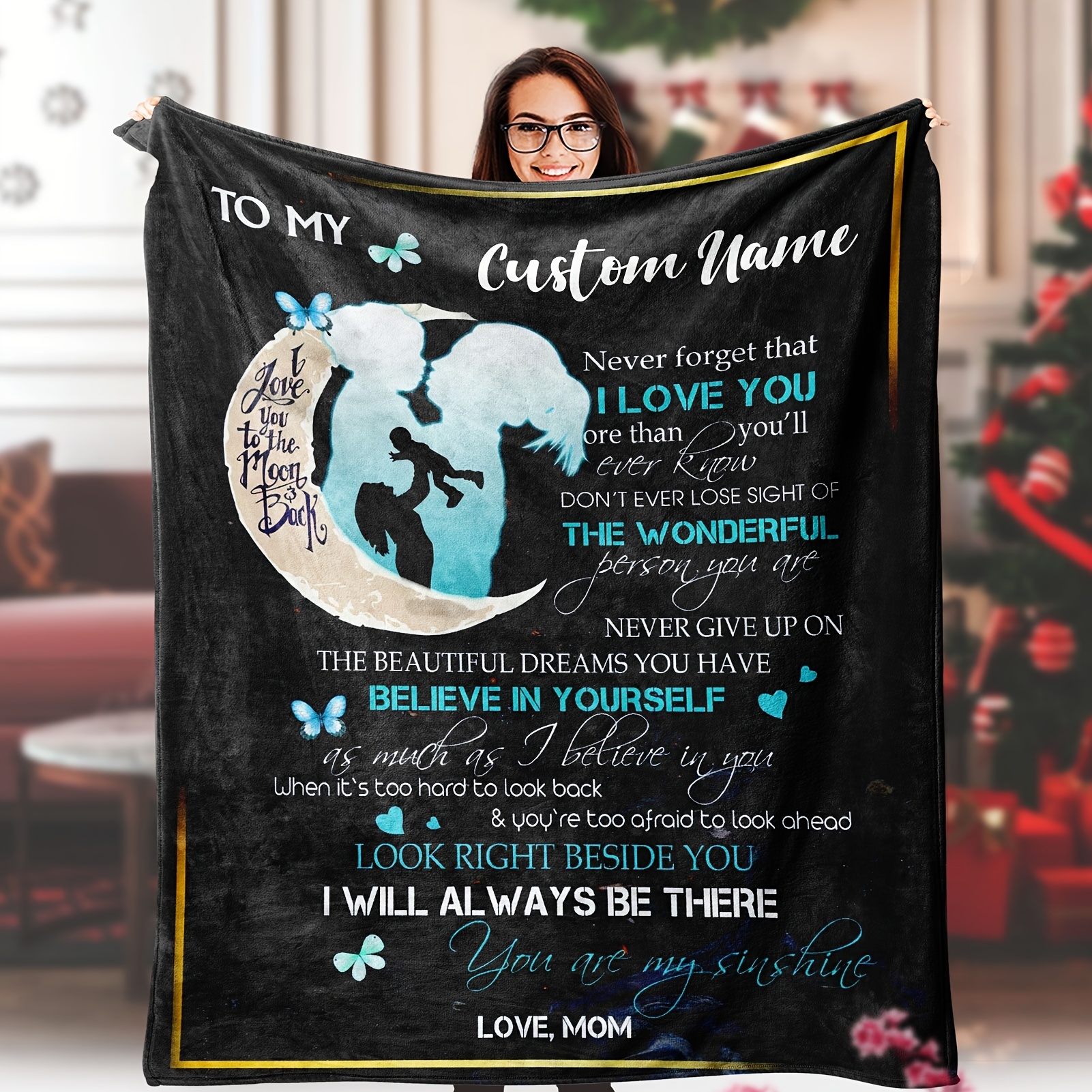 son gifts blanket son personalized blanket mom birthday Temu