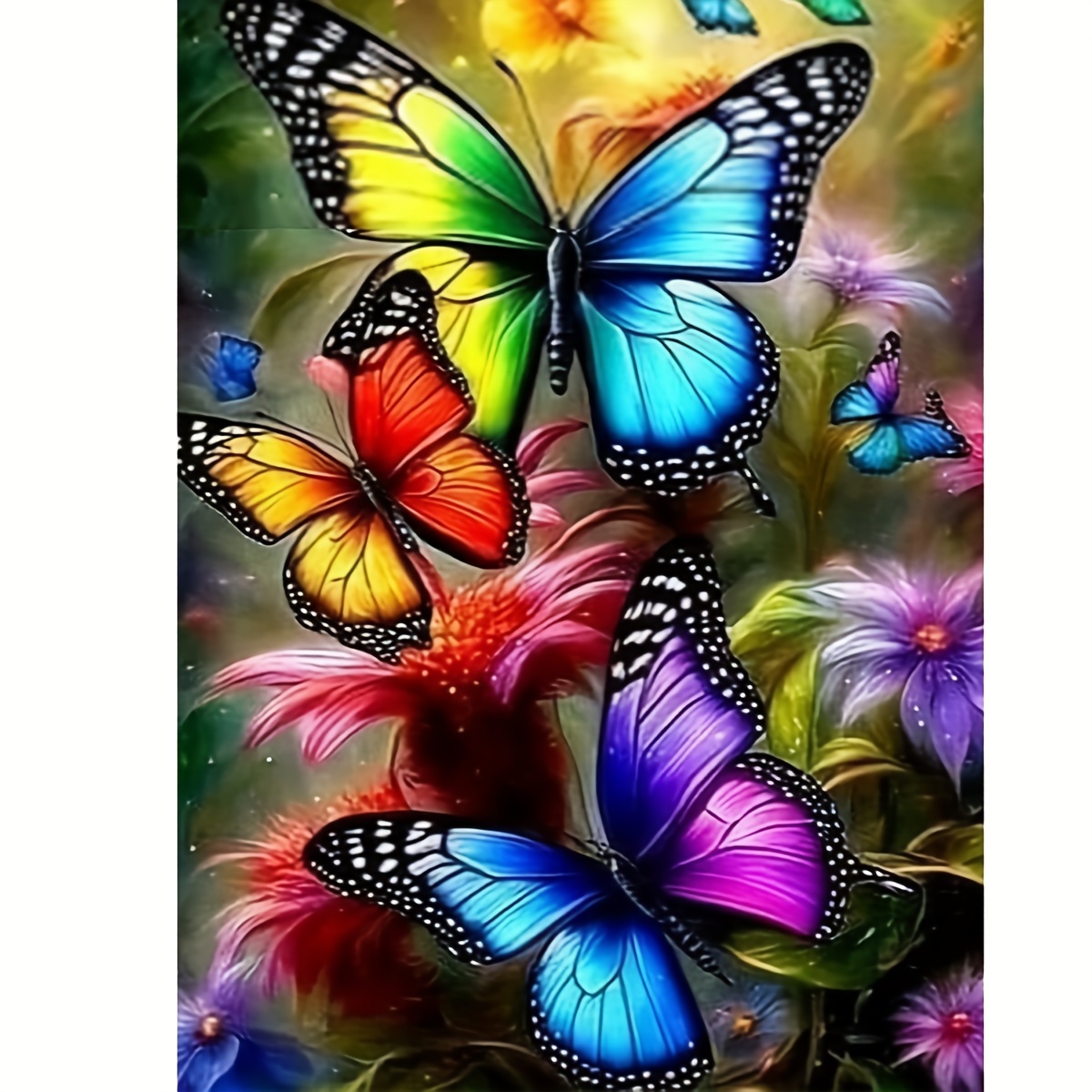 

1set Of Butterfly Patterned Diamond Art Painting, Diy Handicraft, Artwork, Decorative Gift Set For Home Decoration Frameless