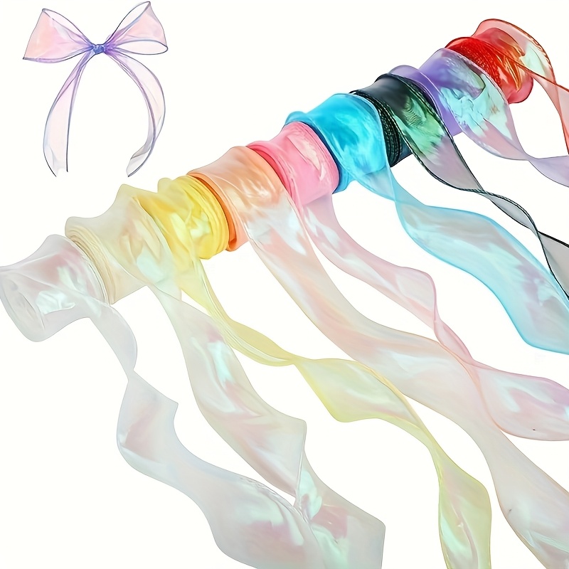 1 roll of iridescent mermaid tail organza ribbon 9 14 meters multi color holographic   for diy crafts bouquets gift wrapping and decorations   christmas easter valentines day best for christmas