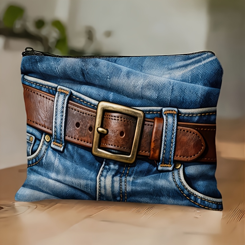 TEMU Vintage Texture Makeup Bag, Lightweight And Portable/multi-functional Storage, Travel Organizer/, Influencer Style/ Living, Makeup Bag/travel Toiletry Bag, 2d Flat Spring/summer/autumn Gift
