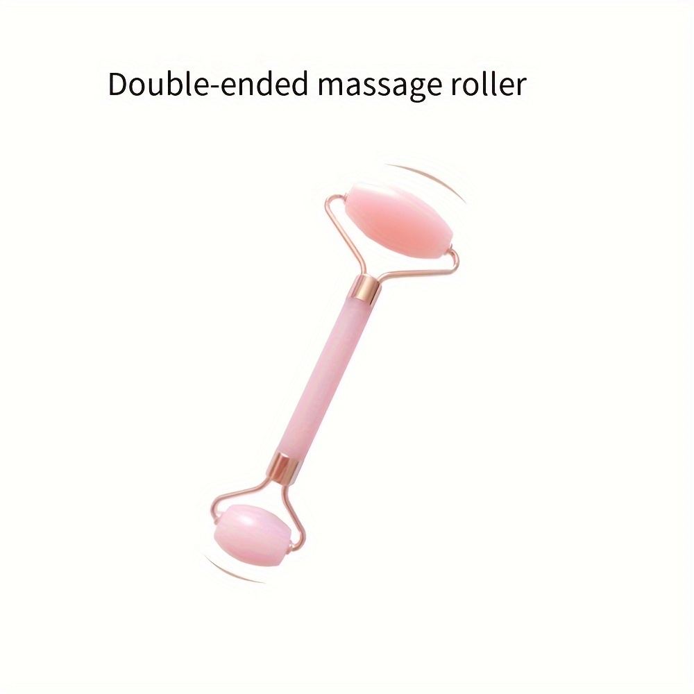 Pink Facial Eye Massage Roller Set with Massage Plate
