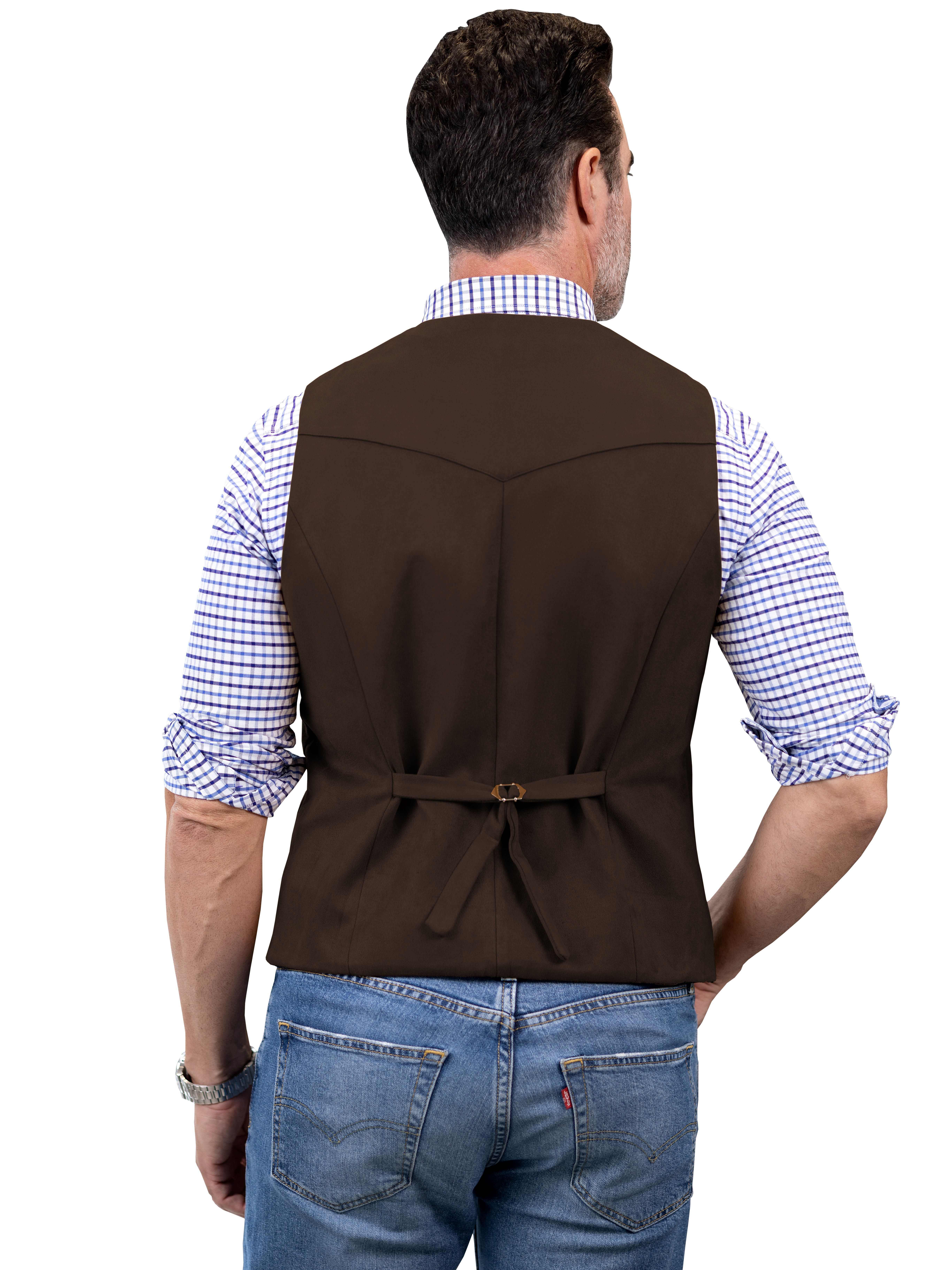 Tuikayoo Suède Western Vest Vintage Cowboy Stijl Zwart 3XL