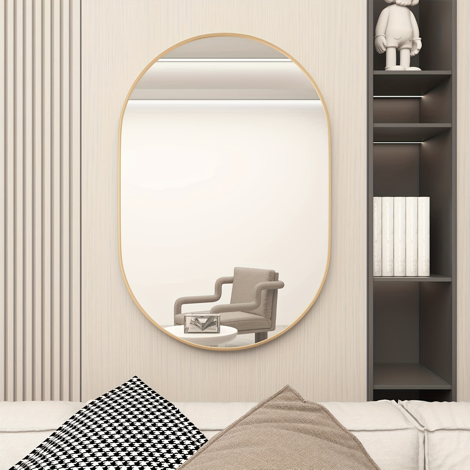 

Cassilando Oval Bathroom Mirror Wall Vanity Oval Mirrors, 20"x30" Black For Over Sink Pill Mirrors Capsule Wall Mounted Mirror, Modern Mirror With Metal Frame For Wall Decor